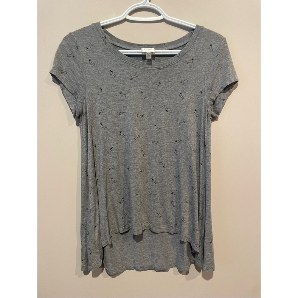Cupio Dachshund Dog Print Top